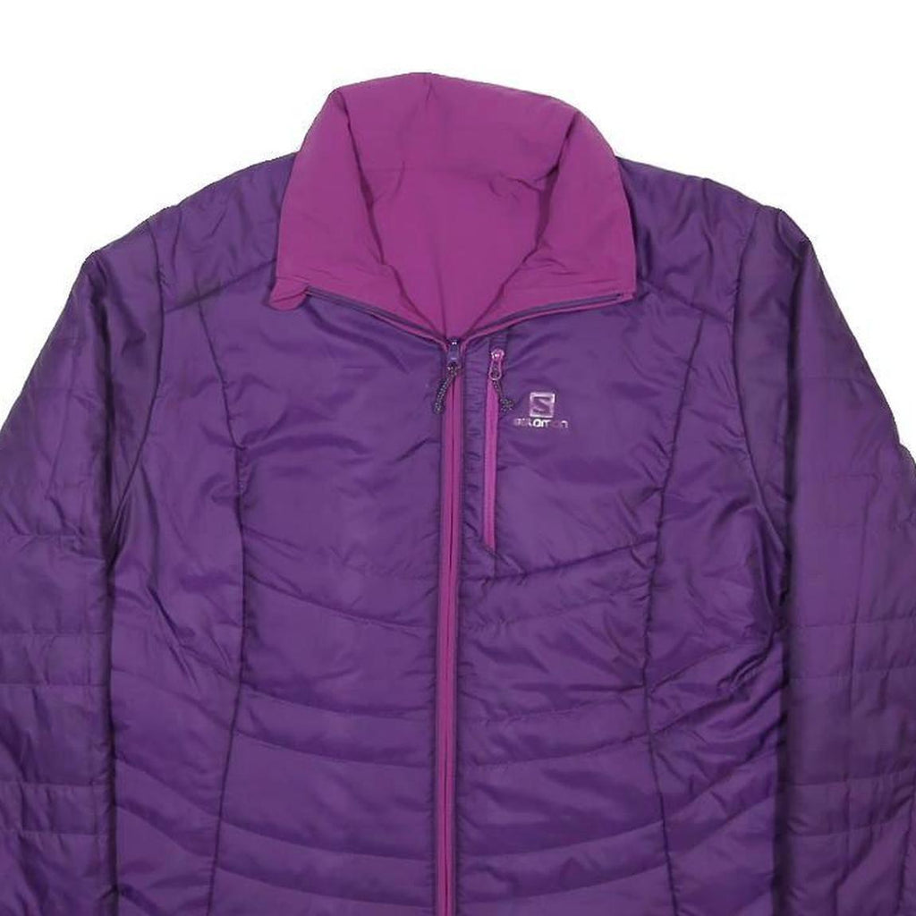 SALOMON Womens Purple & Pink Reversible Jacket M Polyester Zip Outdoor