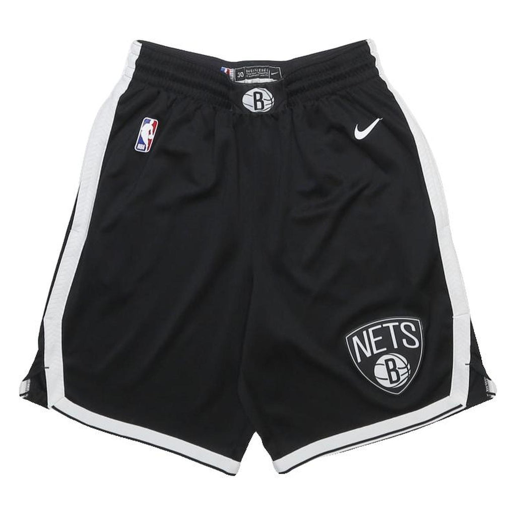 NIKE Mens Black & White Brooklyn Nets Sports Basketball Casual Shorts S W24