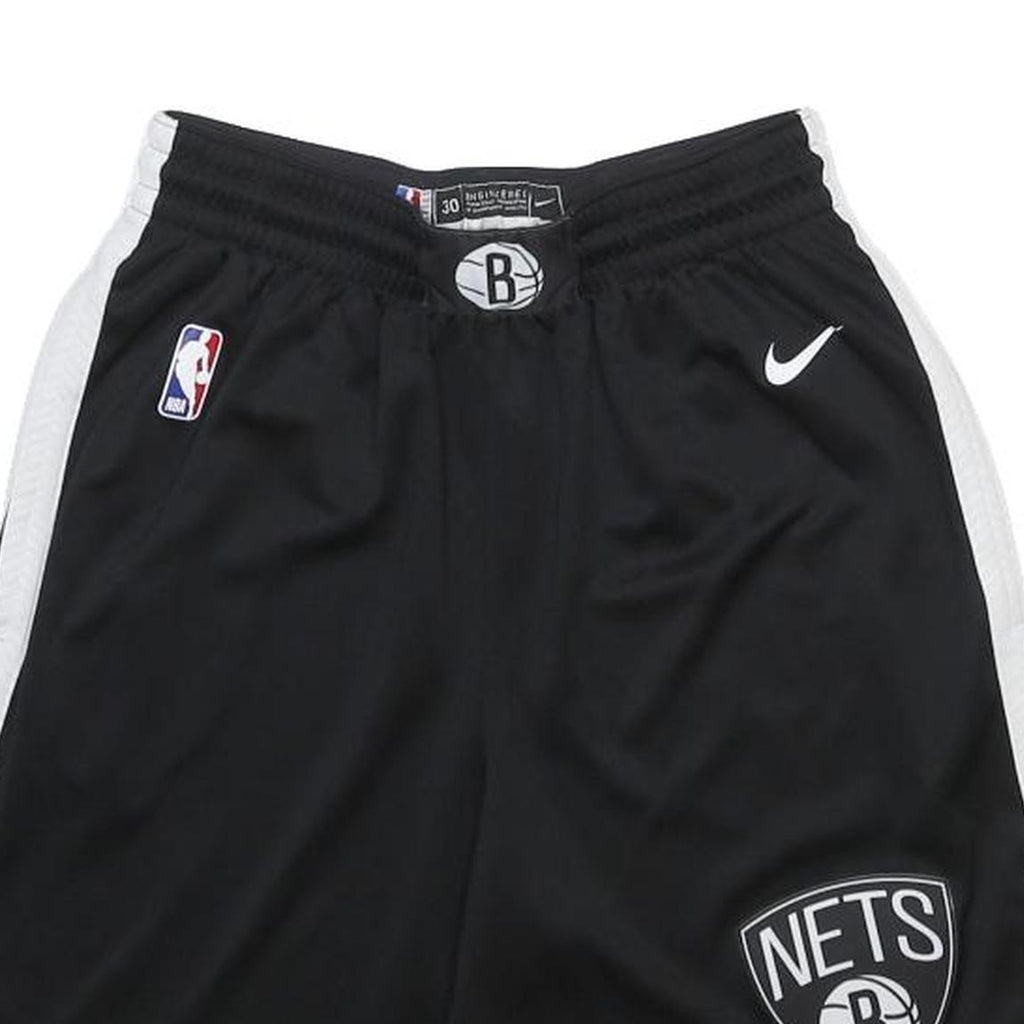 NIKE Mens Black & White Brooklyn Nets Sports Basketball Casual Shorts S W24