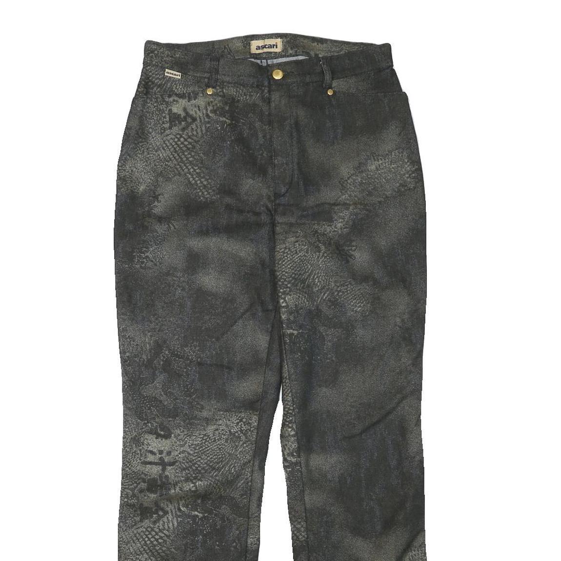 ASCANI Womens Polyester Blend Black Grey Regular Fit Straight Leg Trousers W29