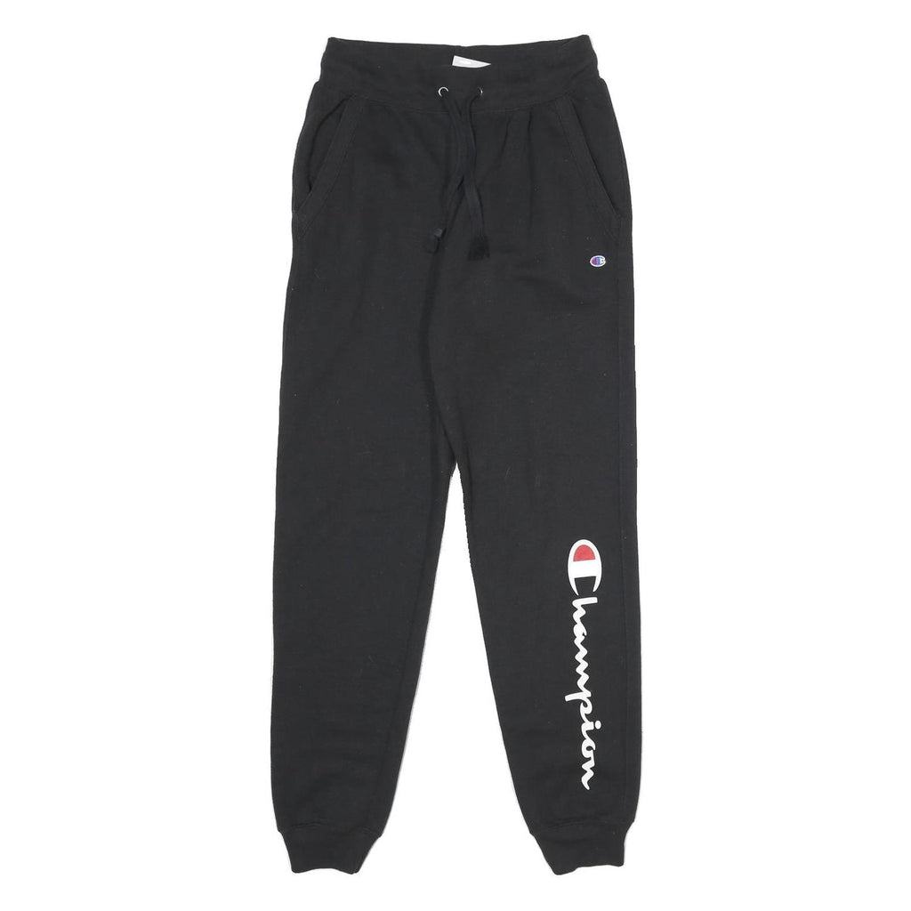 CHAMPION Mens Joggers Black XS W24 L30 Cotton Blend Regular Tapered Fit Comfort