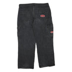 Mens Black Cotton Blend Regular Fit Cargo Jeans W40 L30 Utility Pocket Zip