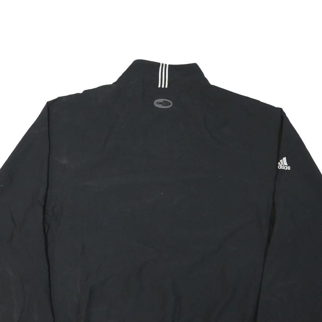 ADIDAS Mens Black Nylon Track Jacket L Plain Full Throttle Logo Casual