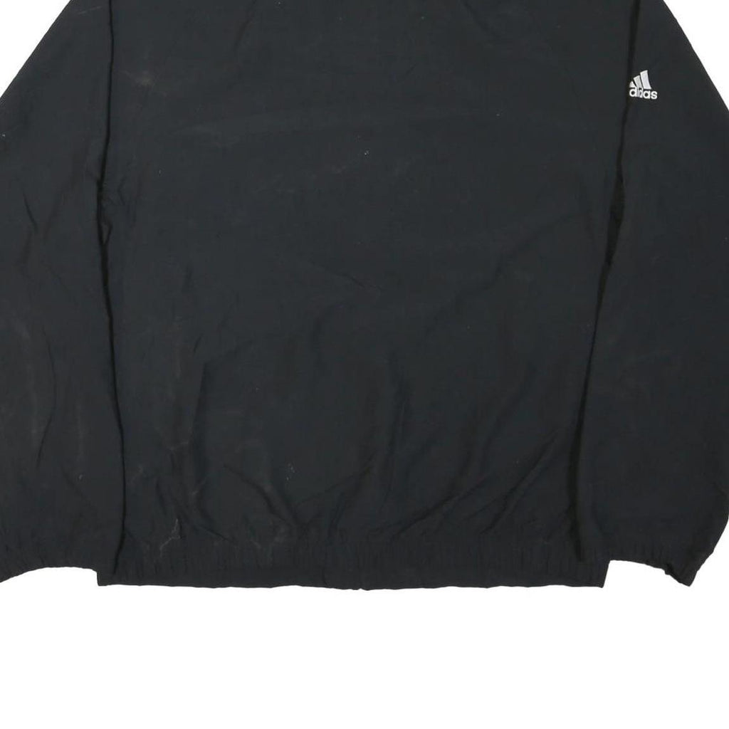 ADIDAS Mens Black Nylon Track Jacket L Plain Full Throttle Logo Casual