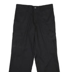 DICKIES Mens Cotton Blend Black Regular Straight Trousers W33 L30 Zip Closure