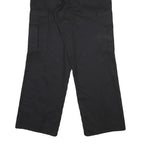 DICKIES Mens Cotton Blend Black Regular Straight Trousers W33 L30 Zip Closure