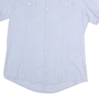 DANIELE ALESSANDRINI Mens Light Blue Shirt L Cotton Blend Short Sleeve Casual