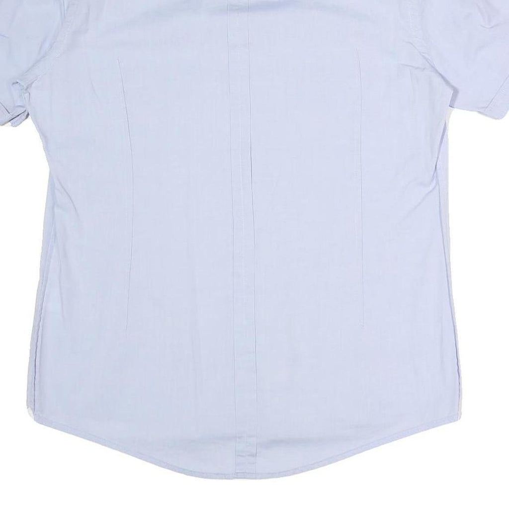 DANIELE ALESSANDRINI Mens Light Blue Shirt L Cotton Blend Short Sleeve Casual