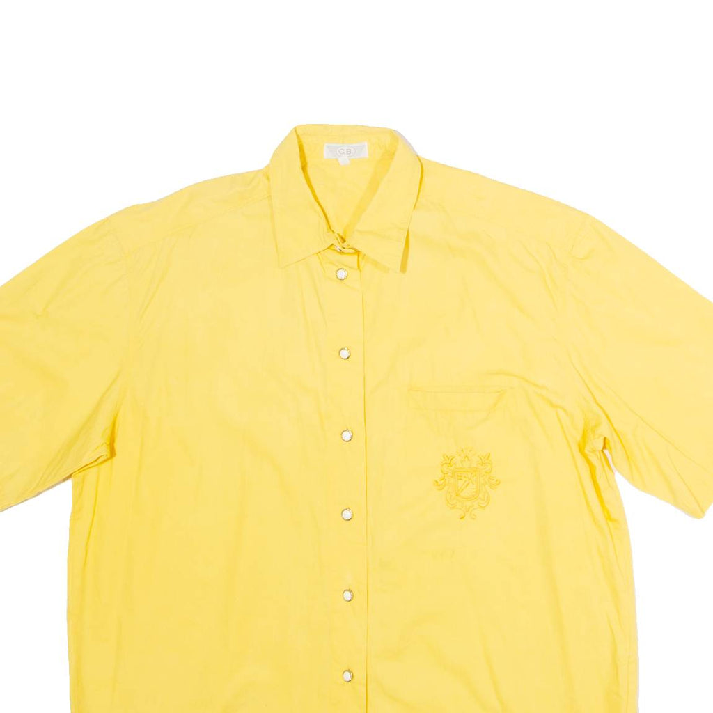 C.B. Womens Plain Shirt Yellow 90s UK 14
