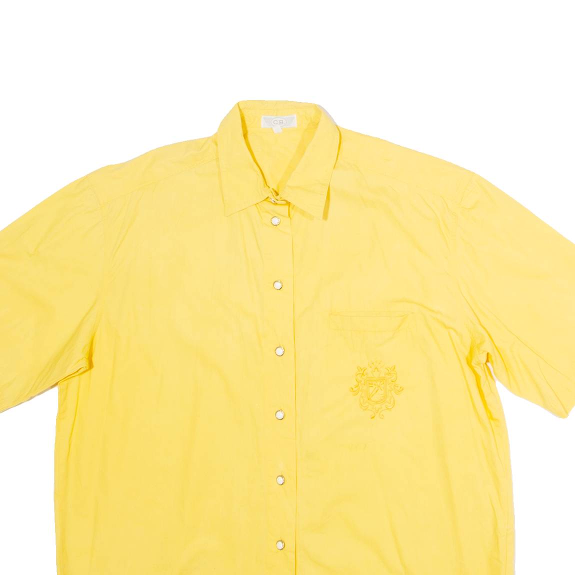 C.B. Womens Plain Shirt Yellow 90s UK 14