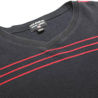 RALPH LAUREN POLO JEANS COMPANY Mens Black & Red Patterned Jumper V-Neck Basic