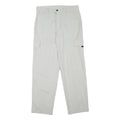 Mens White Regular Fit Cargo Trousers W31 L30 Polyester Blend Zip Closure