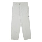 Mens White Regular Fit Cargo Trousers W31 L30 Polyester Blend Zip Closure