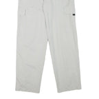 Mens White Regular Fit Cargo Trousers W31 L30 Polyester Blend Zip Closure