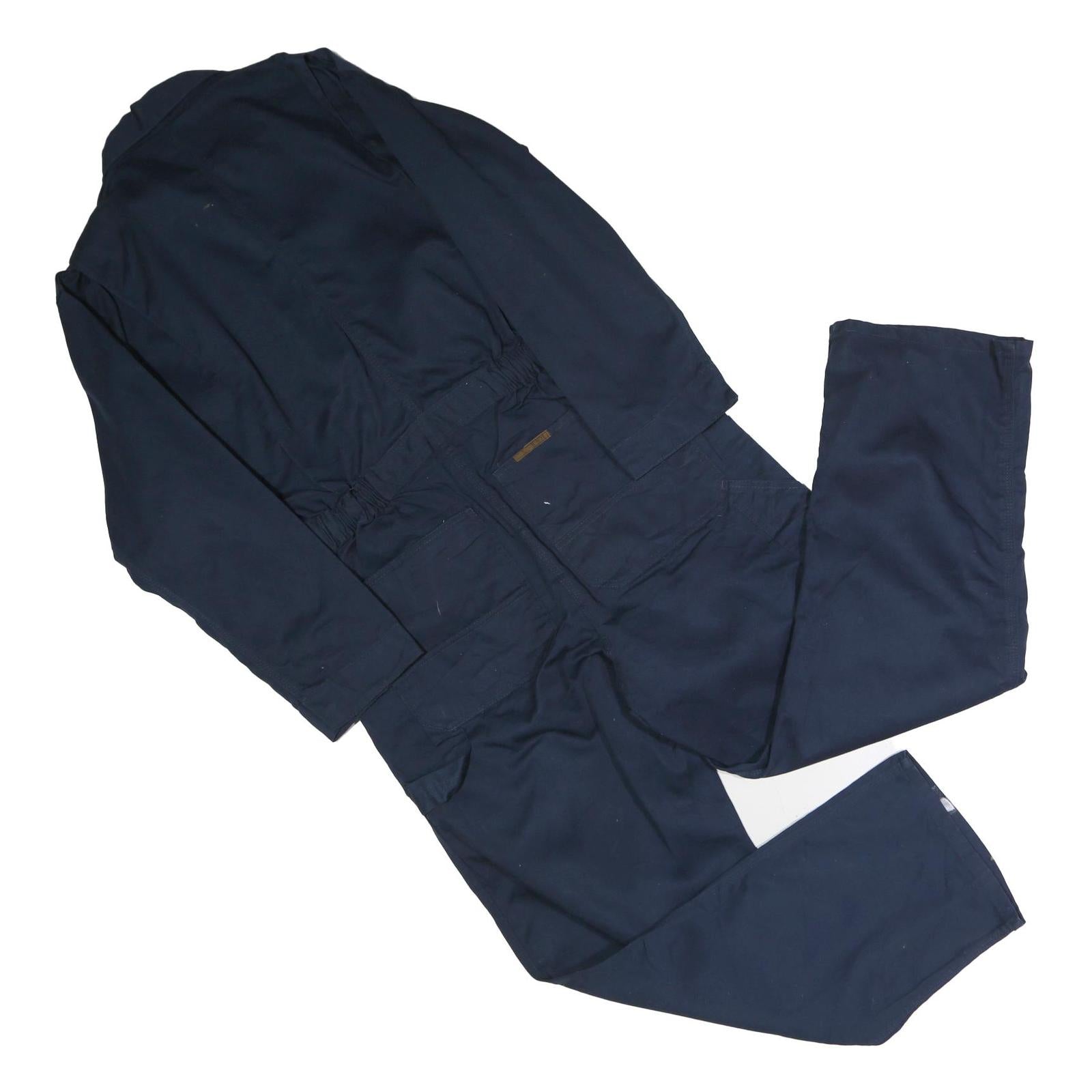 SCHMIDT WORKWEAR Mens Navy Blue Regular Fit Polyester Blend Dungarees M W36 L29