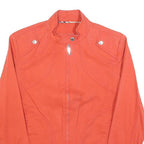 BURBERRY Womens Orange Cotton Blend Jacket S Zip Plain Classic Lightweight