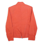 BURBERRY Womens Orange Cotton Blend Jacket S Zip Plain Classic Lightweight