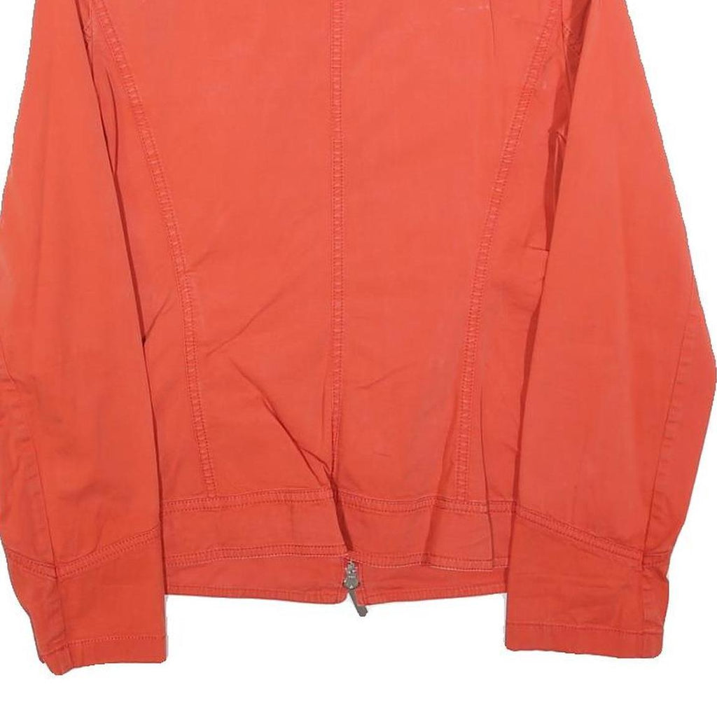 BURBERRY Womens Orange Cotton Blend Jacket S Zip Plain Classic Lightweight