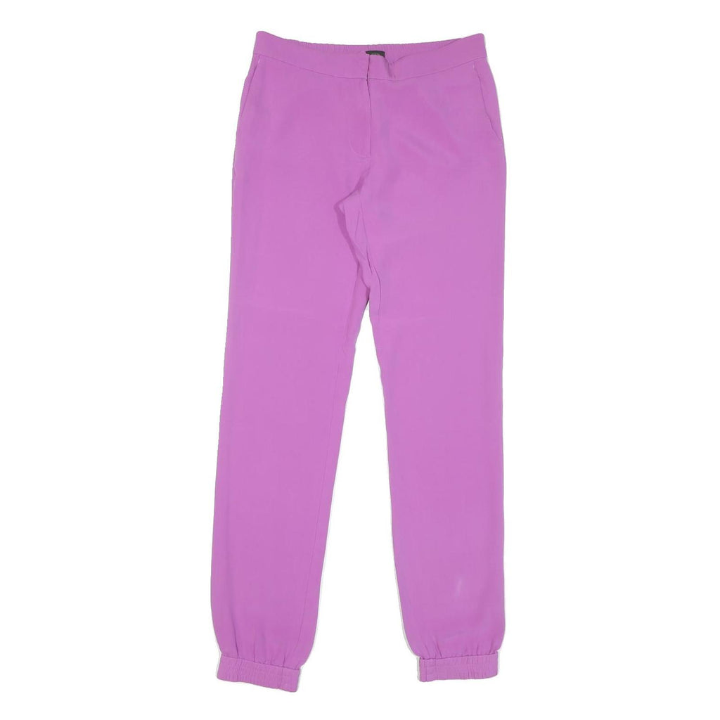 JOSEPH Womens Polyester Blend Lilac Regular Fit Trousers W30 L32 Stylish Zip