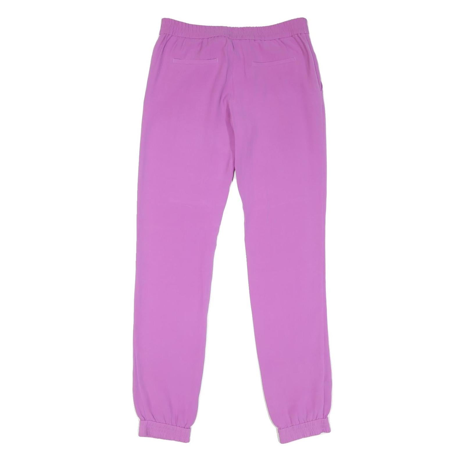 JOSEPH Womens Polyester Blend Lilac Regular Fit Trousers W30 L32 Stylish Zip