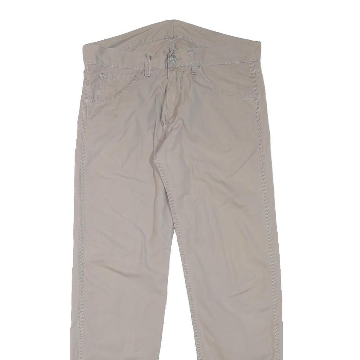 CARHARTT Mens Regular Fit Beige Cotton Blend Zip Trousers W33 L31 Workwear