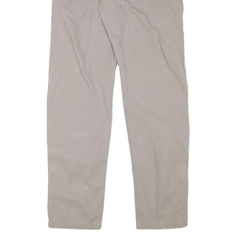 CARHARTT Mens Regular Fit Beige Cotton Blend Zip Trousers W33 L31 Workwear