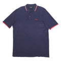 FILA Mens Navy Blue Red Short Sleeve Cotton Polo Shirt XL Branded Casual