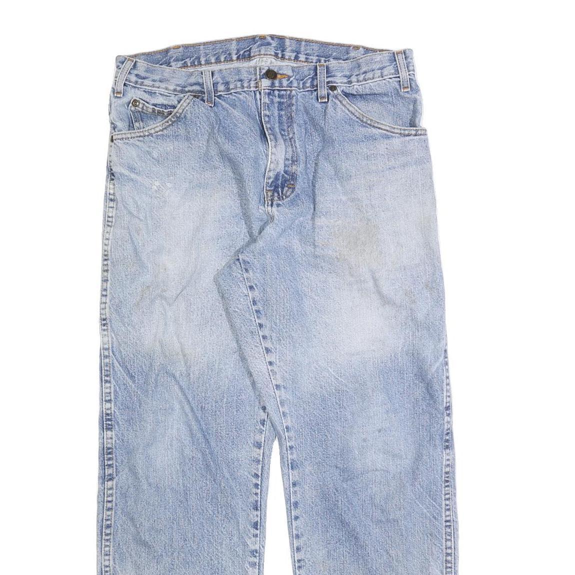 DICKIES Mens Blue Regular Straight Denim Light W33 L30 Cotton Blend Zip Jeans