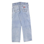 DICKIES Mens Blue Regular Straight Denim Light W33 L30 Cotton Blend Zip Jeans