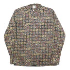 TREMOLA Mens Black Floral Check Shirt S Cotton Blend Stylish Patterned