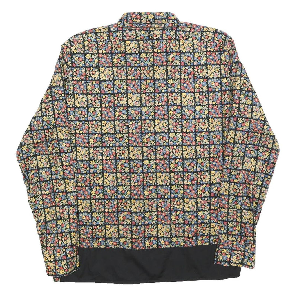 TREMOLA Mens Black Floral Check Shirt S Cotton Blend Stylish Patterned