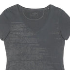 MAMMUT Womens Grey Graphic T-Shirt S Short Sleeve V-Neck Outdoor Casual