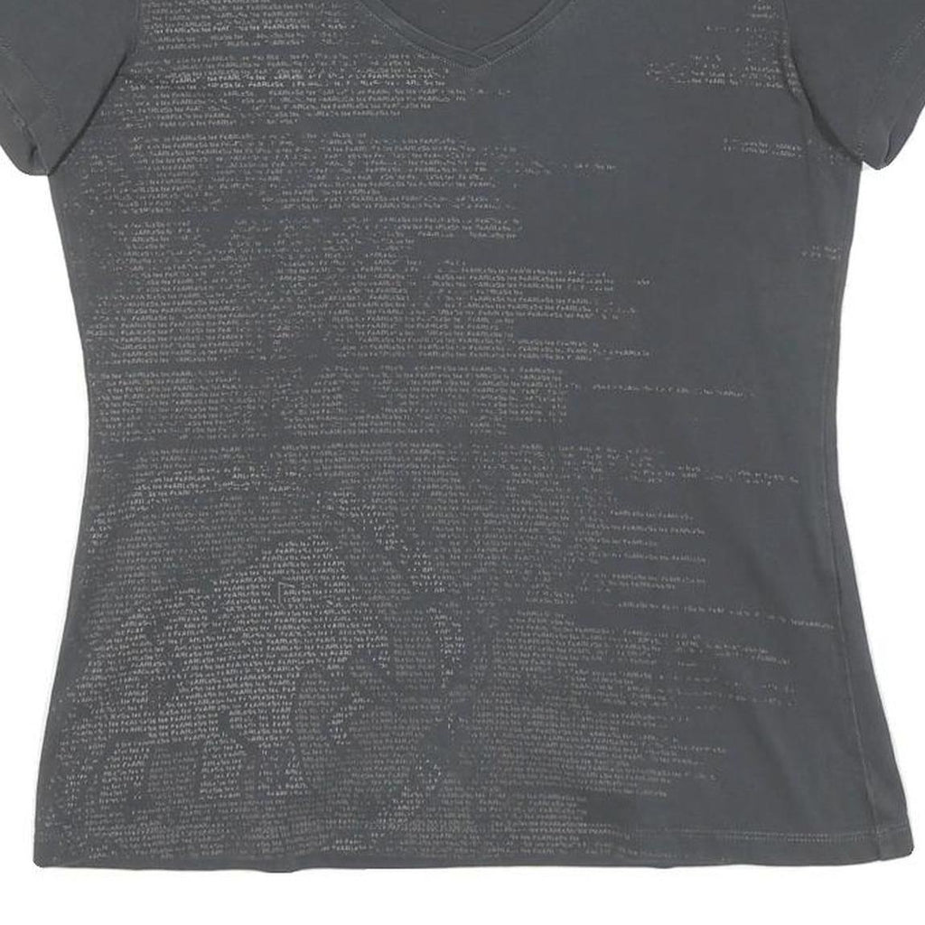 MAMMUT Womens Grey Graphic T-Shirt S Short Sleeve V-Neck Outdoor Casual