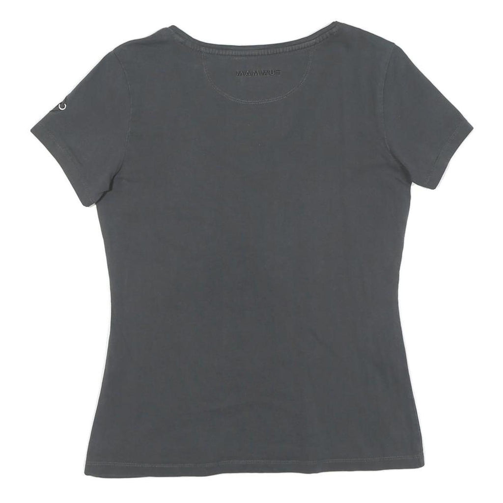 MAMMUT Womens Grey Graphic T-Shirt S Short Sleeve V-Neck Outdoor Casual
