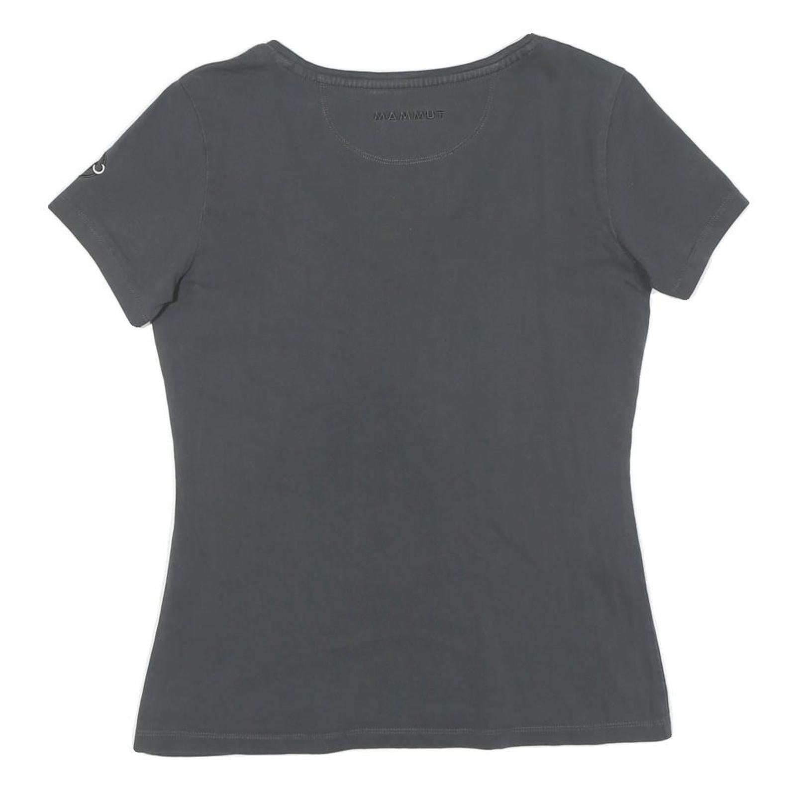MAMMUT Womens Grey Graphic T-Shirt S Short Sleeve V-Neck Outdoor Casual