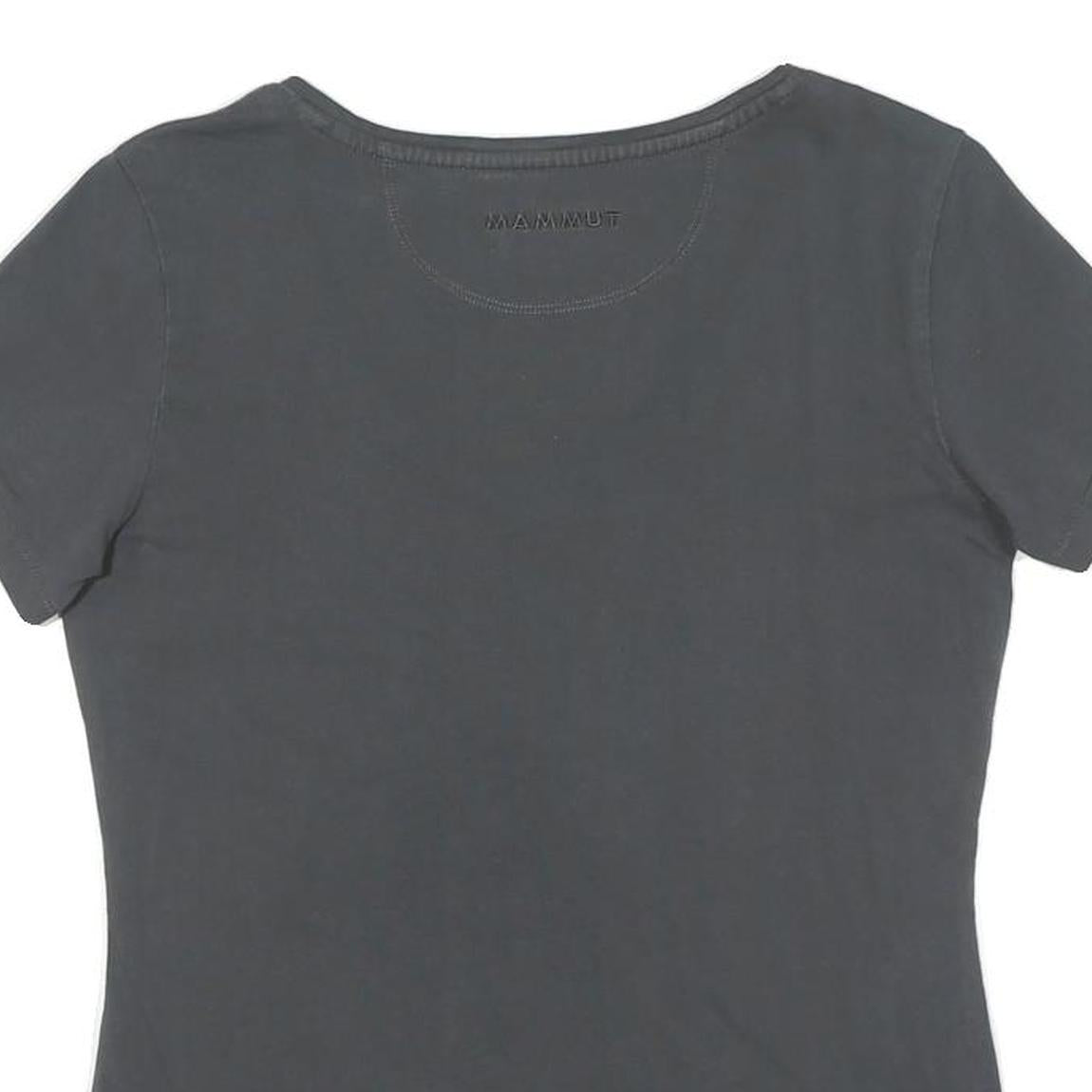 MAMMUT Womens Grey Graphic T-Shirt S Short Sleeve V-Neck Outdoor Casual