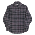 JACHS Mens Grey & Black Check Shirt M Cotton Blend Casual Long Sleeve Button