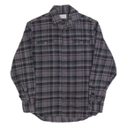 JACHS Mens Grey & Black Check Shirt M Cotton Blend Casual Long Sleeve Button