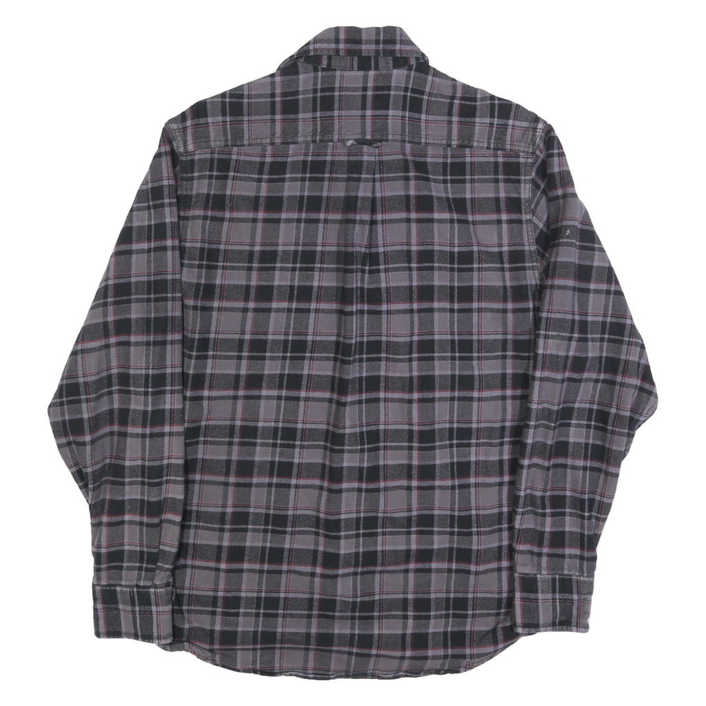 JACHS Mens Grey & Black Check Shirt M Cotton Blend Casual Long Sleeve Button
