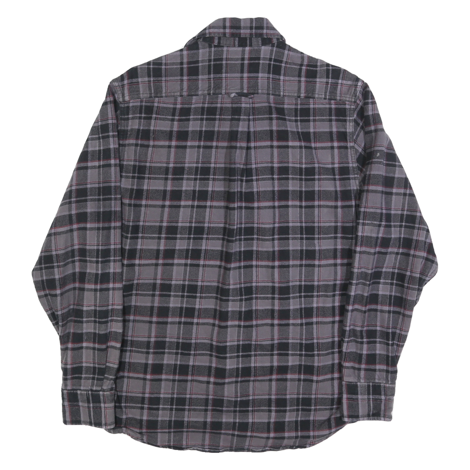 JACHS Mens Grey & Black Check Shirt M Cotton Blend Casual Long Sleeve Button