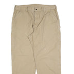 CARHARTT Mens Relaxed Beige Cotton Blend Zip Trousers W40 L32 Workwear Casual