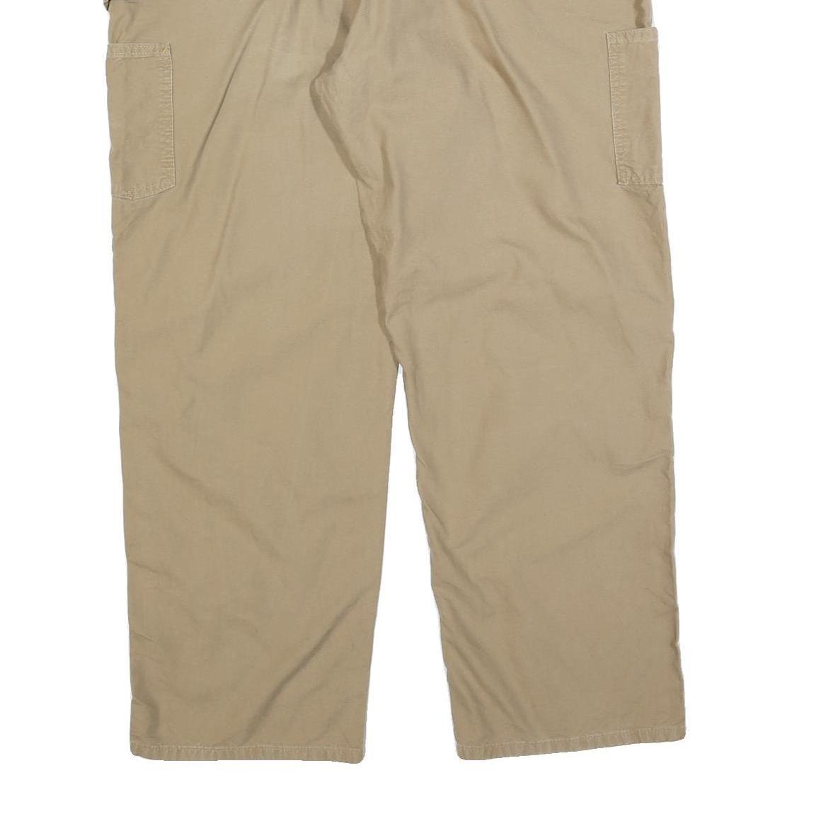 CARHARTT Mens Relaxed Beige Cotton Blend Zip Trousers W40 L32 Workwear Casual