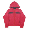 REEBOK Womens Red & Black Zip Up Hoodie Jacket UK 10 Polyester Blend Plain