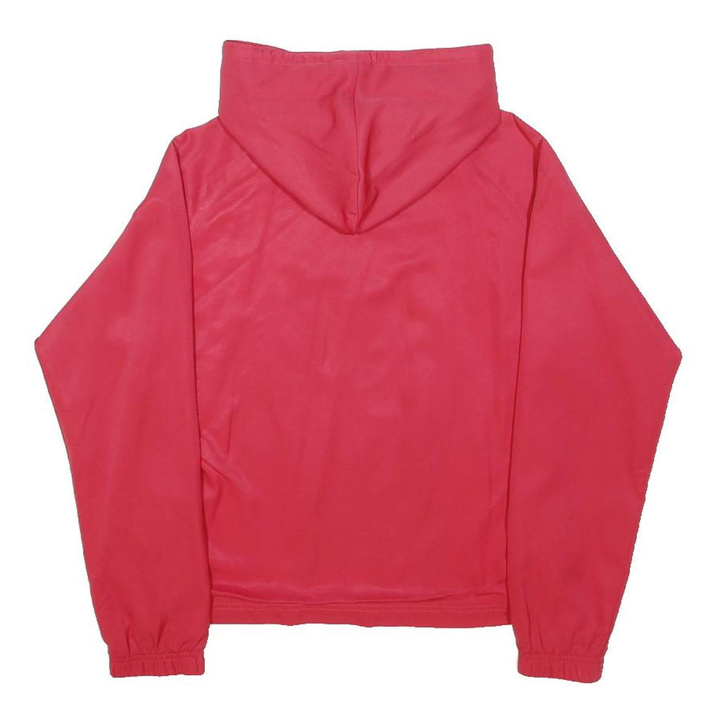REEBOK Womens Red & Black Zip Up Hoodie Jacket UK 10 Polyester Blend Plain