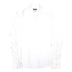 HUGO BOSS Mens White Shirt L Classic Fit Cotton Long Sleeve Button Closure