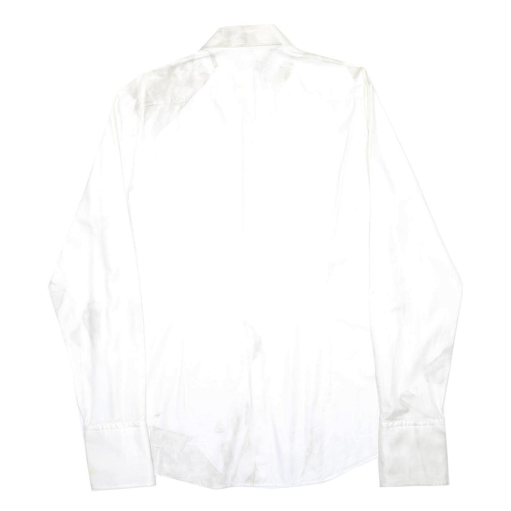 HUGO BOSS Mens White Shirt L Classic Fit Cotton Long Sleeve Button Closure