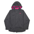 THE NORTH FACE Girls Grey Nylon Jacket L Zip Hooded Plain Lightweight Outdoor