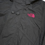 THE NORTH FACE Girls Grey Nylon Jacket L Zip Hooded Plain Lightweight Outdoor