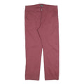 ATLAS FOR MEN Mens Cotton Blend Burgundy Regular Straight Trousers W38 L30