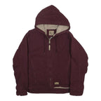 BERNIE Womens Maroon Jacket S Polyester Plain Hooded Zip Casual Outerwear